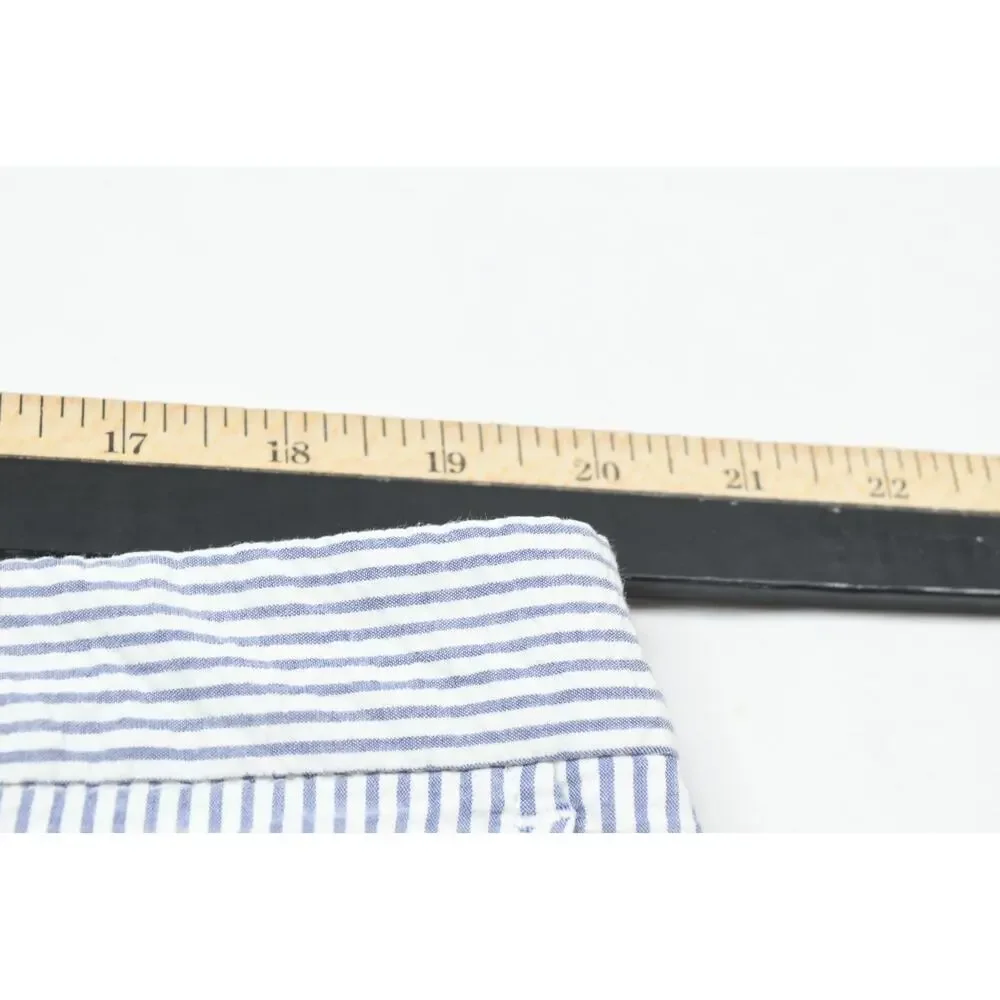 Brooks Brothers Seersucker Shorts Mens 40 White Blue Striped Cotton Classic Fit
